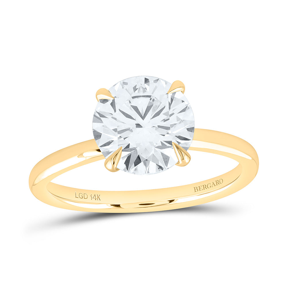 14K Yellow Or White Gold 2 3/4 Cttw Lab Grown Diamond Round Solitaire Ring