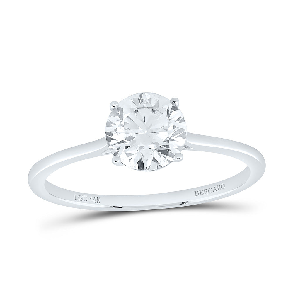 14K Yellow Or White Gold 1 Cttw Lab Grown Diamond Round Solitaire Ring