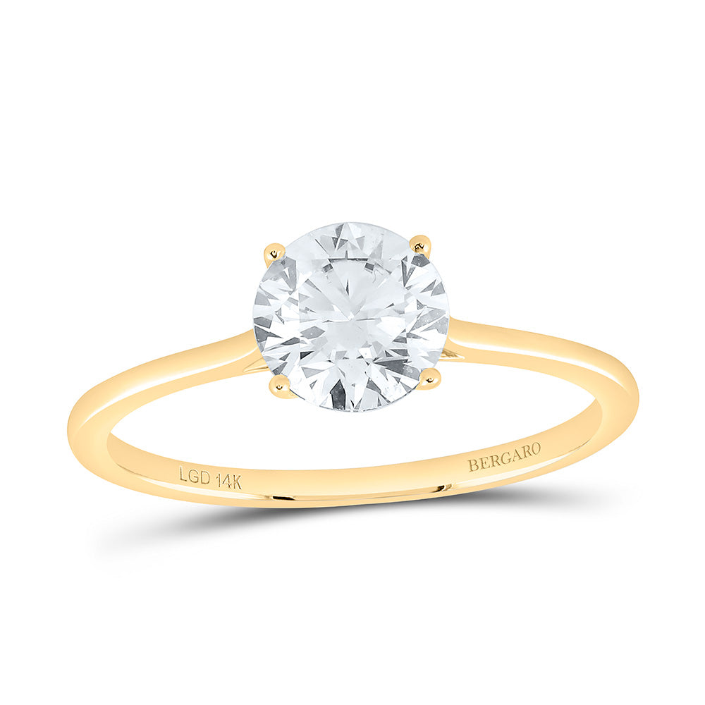 14K Yellow Or White Gold 1 Cttw Lab Grown Diamond Round Solitaire Ring