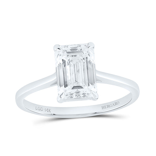14K Yellow Or White Gold 2 Cttw Lab Grown Diamond Emerald Solitaire Ring