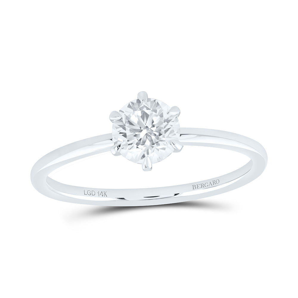 14K Yellow Or White Gold 3/4 Cttw Lab Grown Diamond Round Solitaire Ring