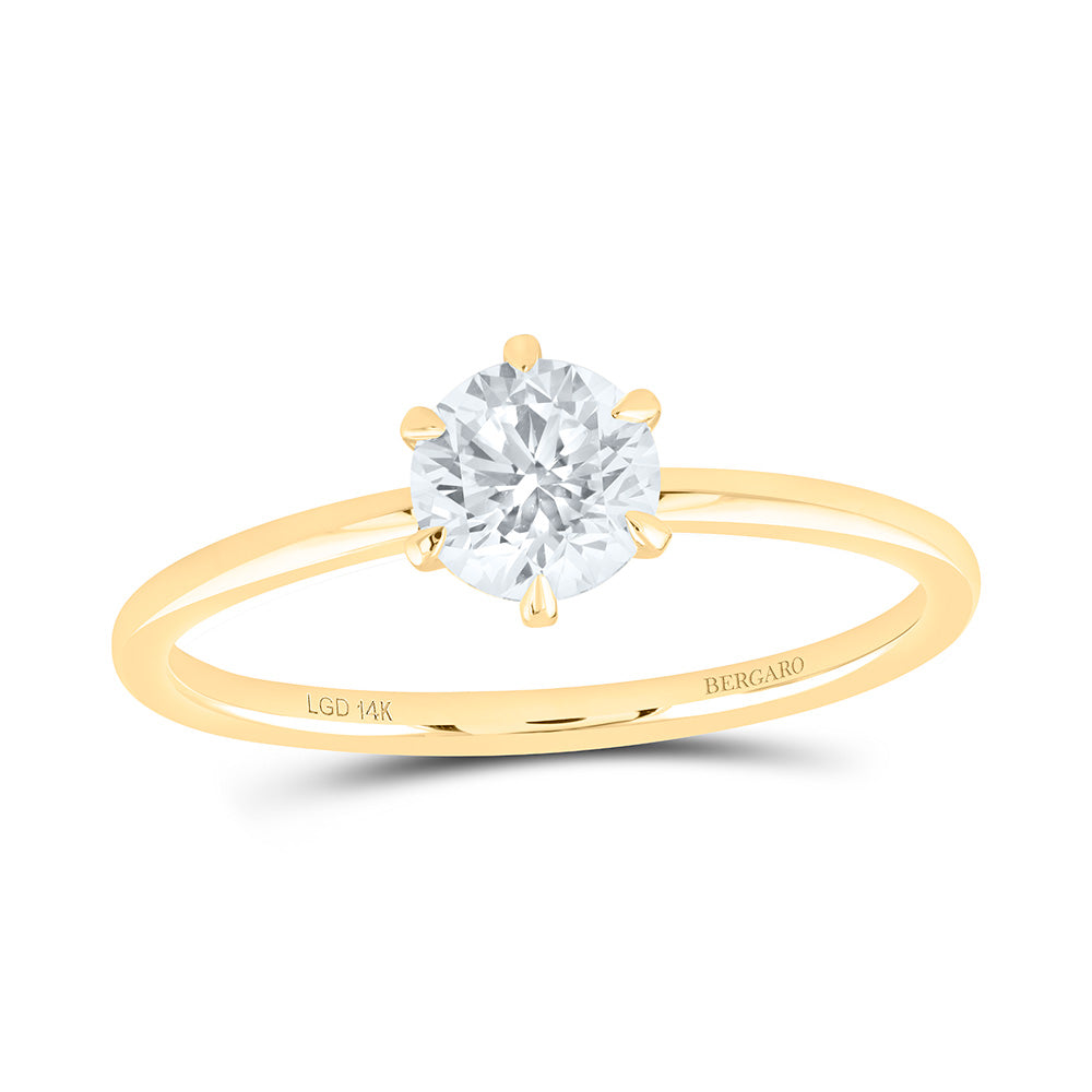14K Yellow Or White Gold 3/4 Cttw Lab Grown Diamond Round Solitaire Ring