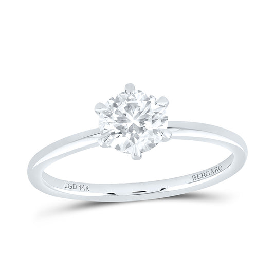 14K Yellow Or White Gold 1 Cttw Lab Grown Diamond Round Solitaire Ring
