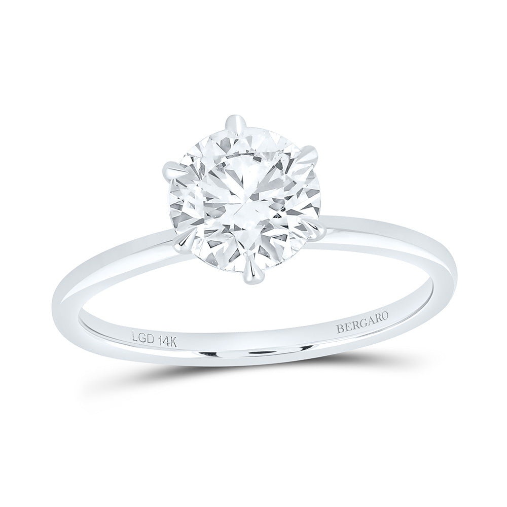 14K Yellow Or White Gold 1 1/4 Cttw Lab Grown Diamond Round Solitaire Ring