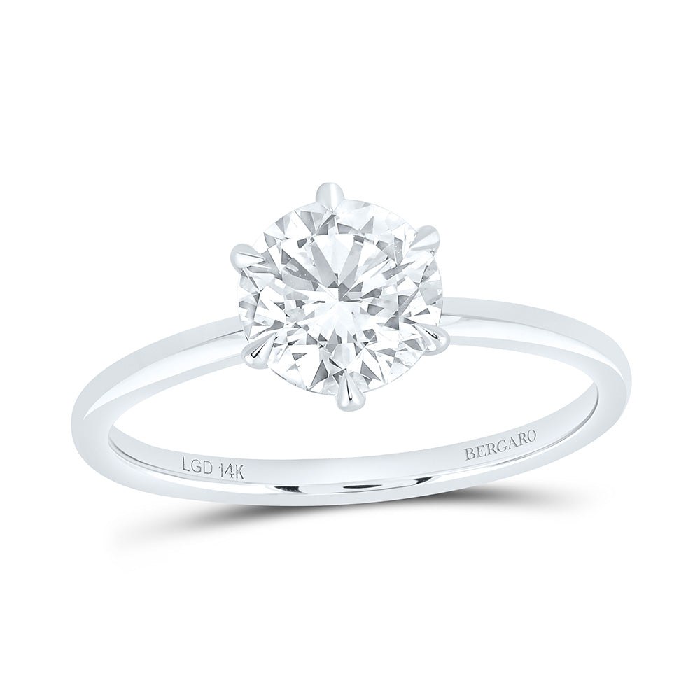 14K Yellow Or White Gold 1 1/2 Cttw Lab Grown Diamond Round Solitaire Ring