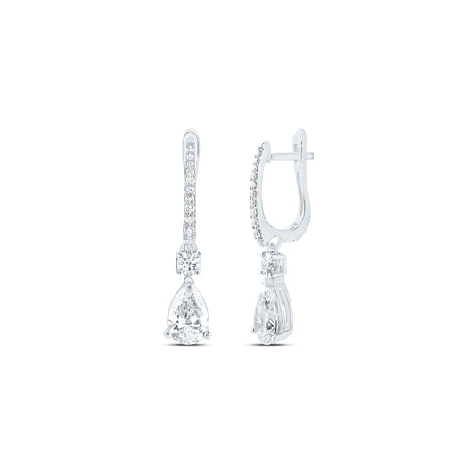 14K Yellow Or White Gold 5 Cttw Lab Grown Diamond Fashion Pear Dangling Earring