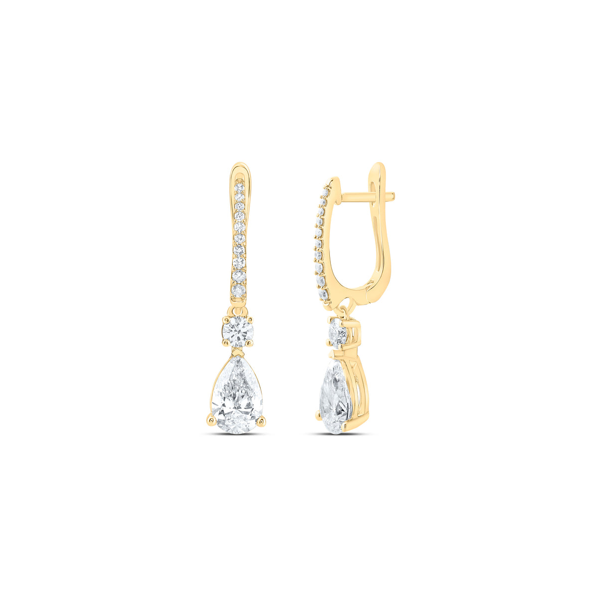 14K Yellow Or White Gold 5 Cttw Lab Grown Diamond Fashion Pear Dangling Earring