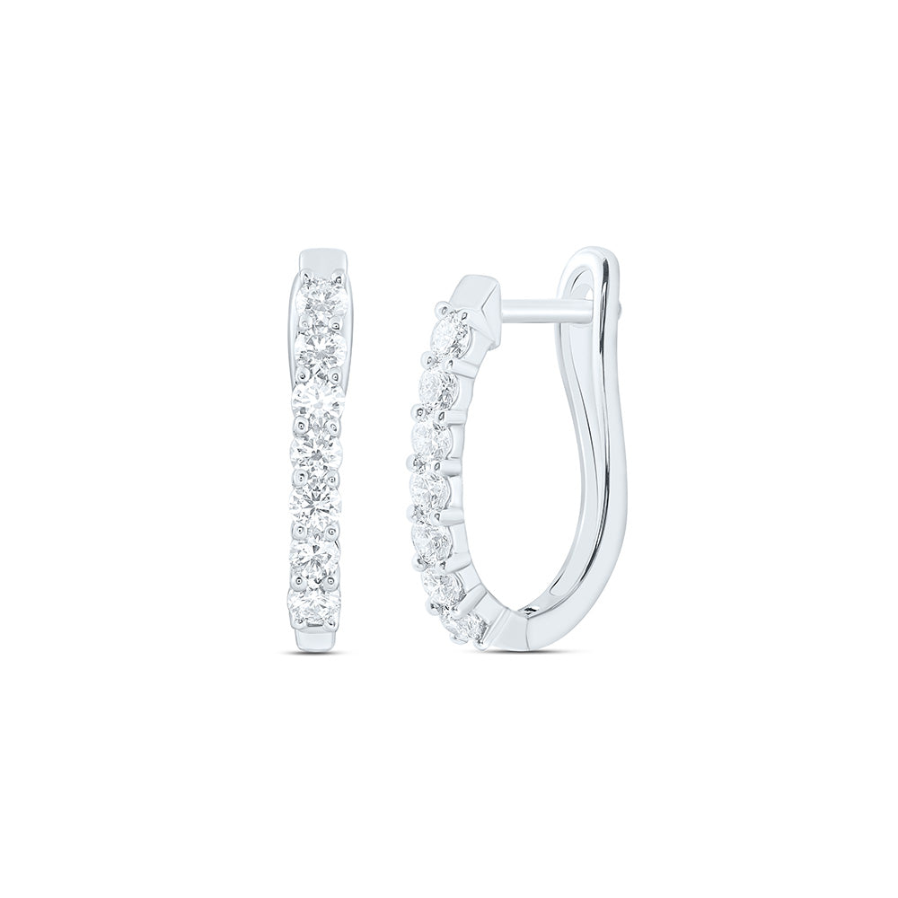 14K Yellow Or White Gold 1 Cttw Lab Grown Diamond Fashion Hoop Earring