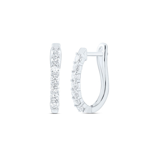 14K Yellow Or White Gold 1 Cttw Lab Grown Diamond Fashion Hoop Earring