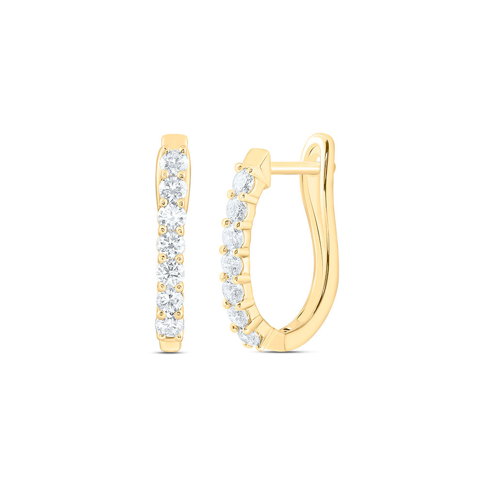 14K Yellow Or White Gold 1 Cttw Lab Grown Diamond Fashion Hoop Earring
