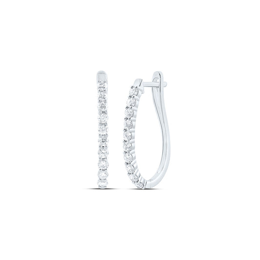 14K Yellow Or White Gold 1 1/2 Cttw Lab Grown Diamond Fashion Hoop Earring