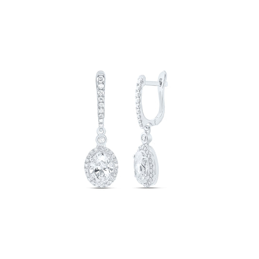 14K Yellow Or White Gold 3 1/2 Cttw Lab Grown Diamond Fashion Oval Dangling Earring