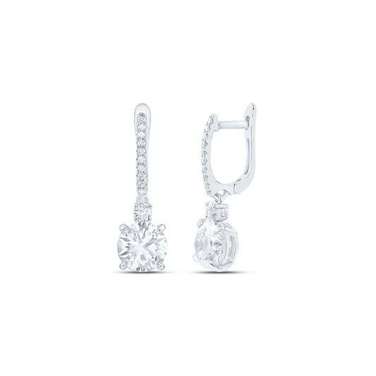 14K Yellow Or White Gold 4 3/8 Cttw Lab Grown Diamond Fashion Round Dangling Earring