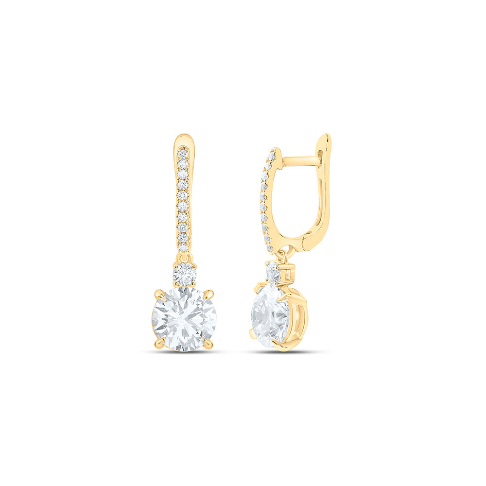 14K Yellow Or White Gold 4 3/8 Cttw Lab Grown Diamond Fashion Round Dangling Earring