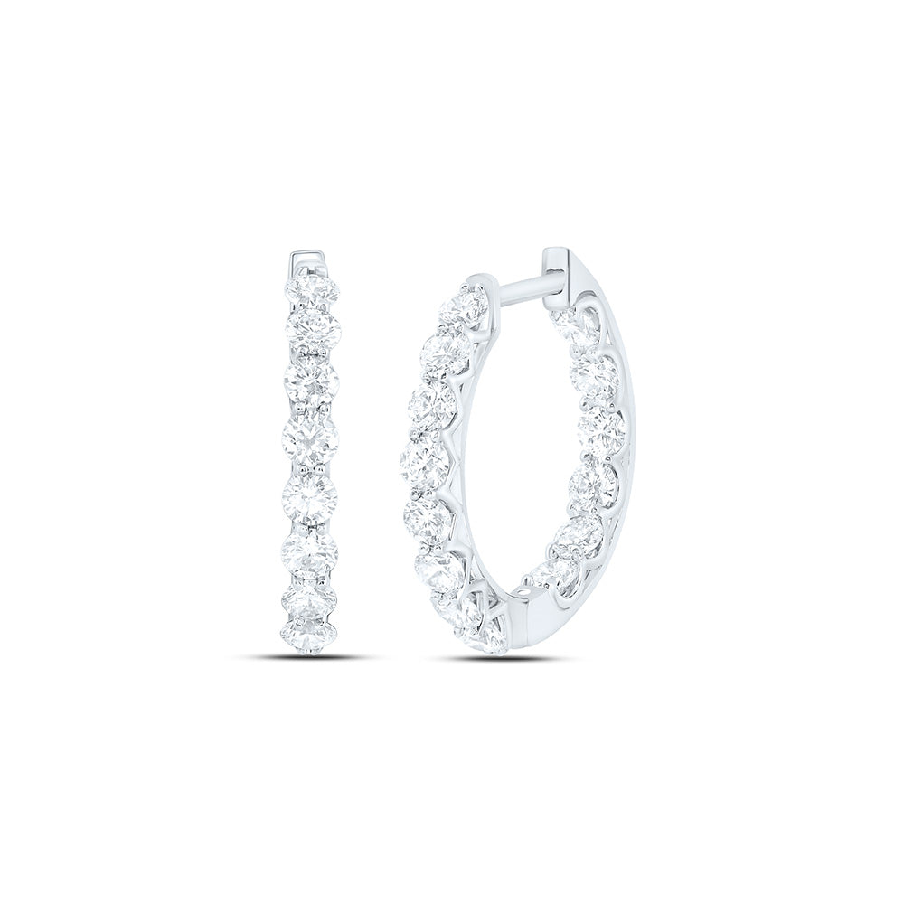 14K Yellow Or White Gold 2 Cttw Lab Grown Diamond Fashion Hoop Earring