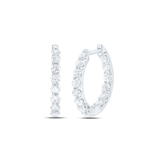14K Yellow Or White Gold 2 Cttw Lab Grown Diamond Fashion Hoop Earring