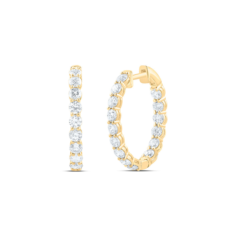 14K Yellow Or White Gold 3 Cttw Lab Grown Diamond Fashion Hoop Earring