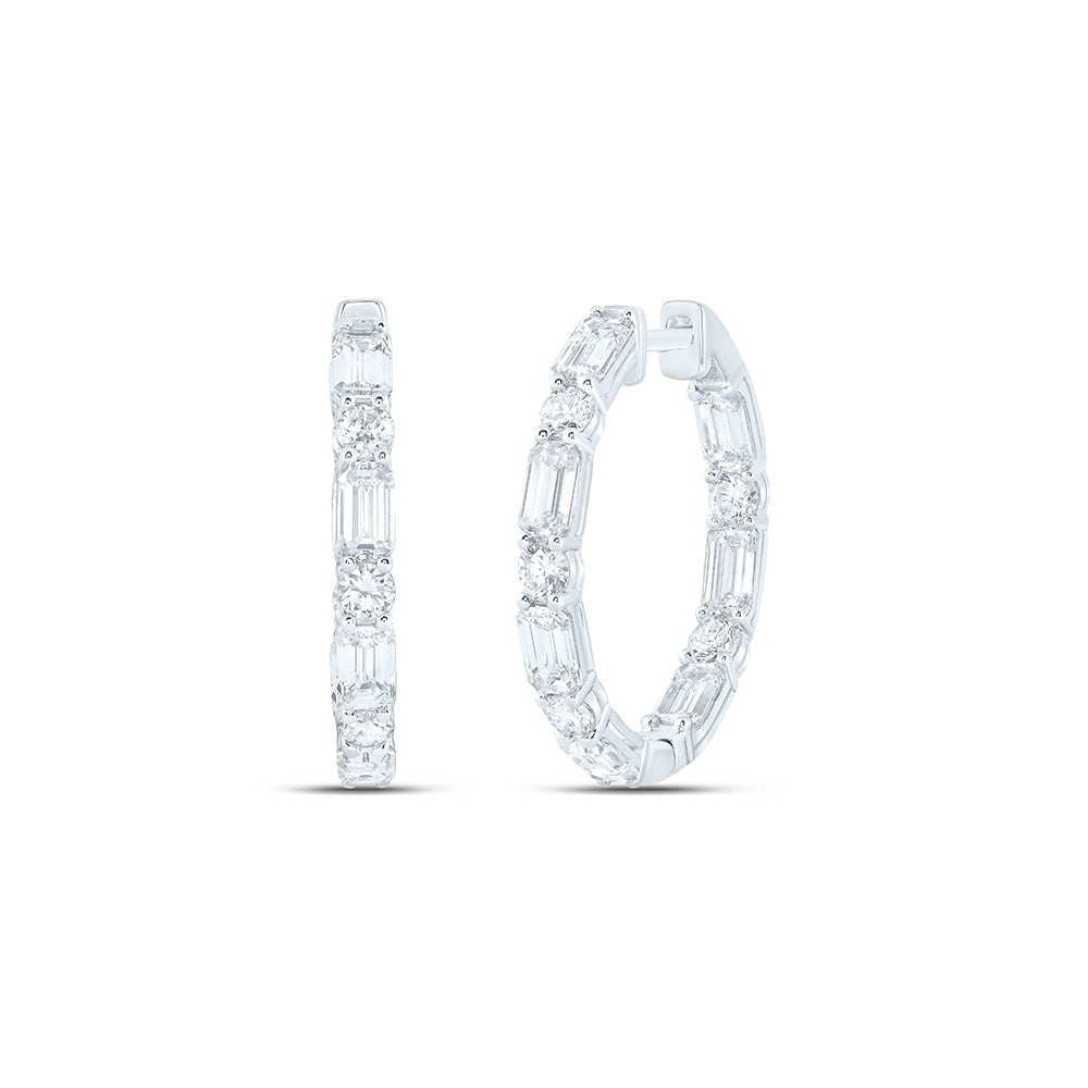 14K Yellow Or White Gold 5 1/5 Cttw Lab Grown Diamond Fashion Hoop Earring