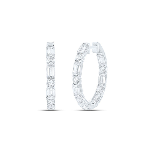 14K Yellow Or White Gold 5 1/5 Cttw Lab Grown Diamond Fashion Hoop Earring