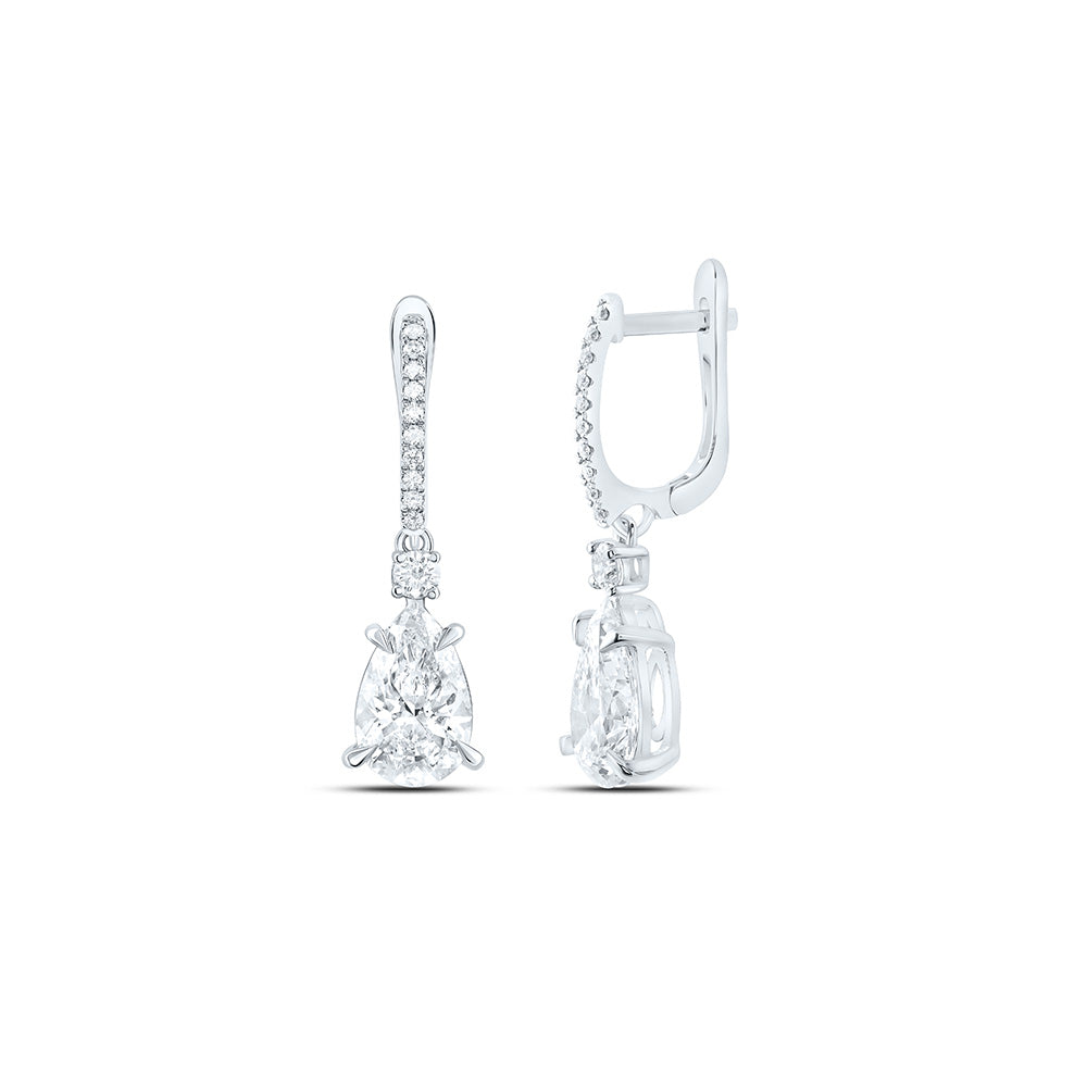 14K Yellow Or White Gold 4 3/8 Cttw Lab Grown Diamond Fashion Pear Dangling Earring