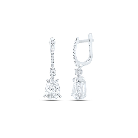 14K Yellow Or White Gold 4 3/8 Cttw Lab Grown Diamond Fashion Pear Dangling Earring