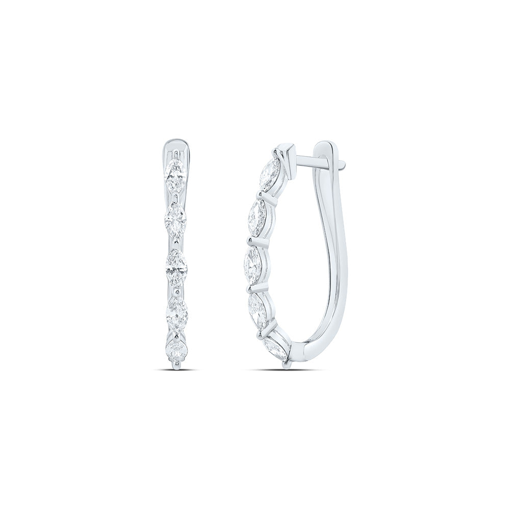 14K Yellow Or White Gold 1 Cttw Lab Grown Diamond Fashion Hoop Earring