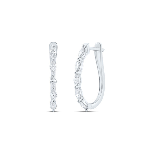 14K Yellow Or White Gold 1 Cttw Lab Grown Diamond Fashion Hoop Earring