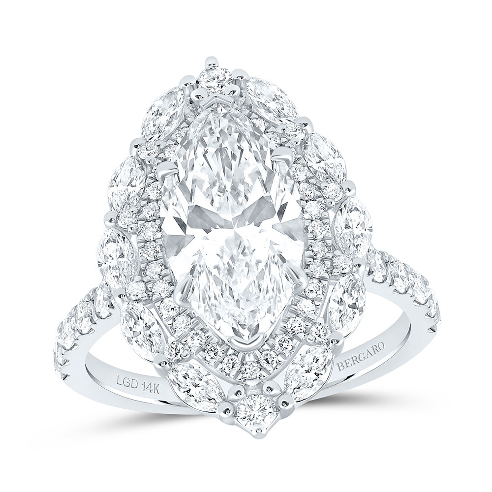 14K Yellow Or White Gold 4 1/3 Cttw Lab Grown Diamond 3 Cttw Center Marquise Engagement Ring