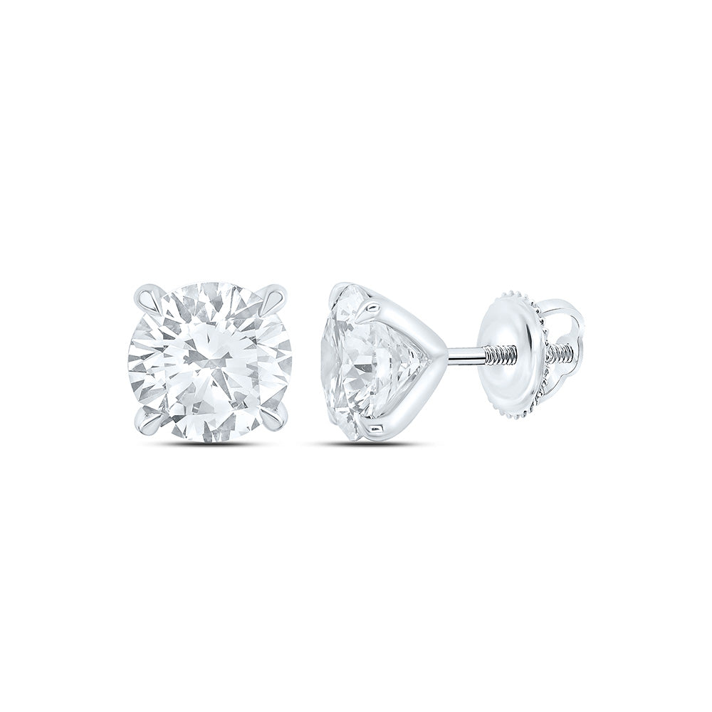 14K Yellow Or White Gold 3 Cttw Lab Grown Diamond Fashion Round Earring