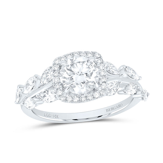 14K Yellow Or White Gold 1 3/4 Cttw Lab Grown Diamond 1 Cttw Center Round Cushion Engagement Ring