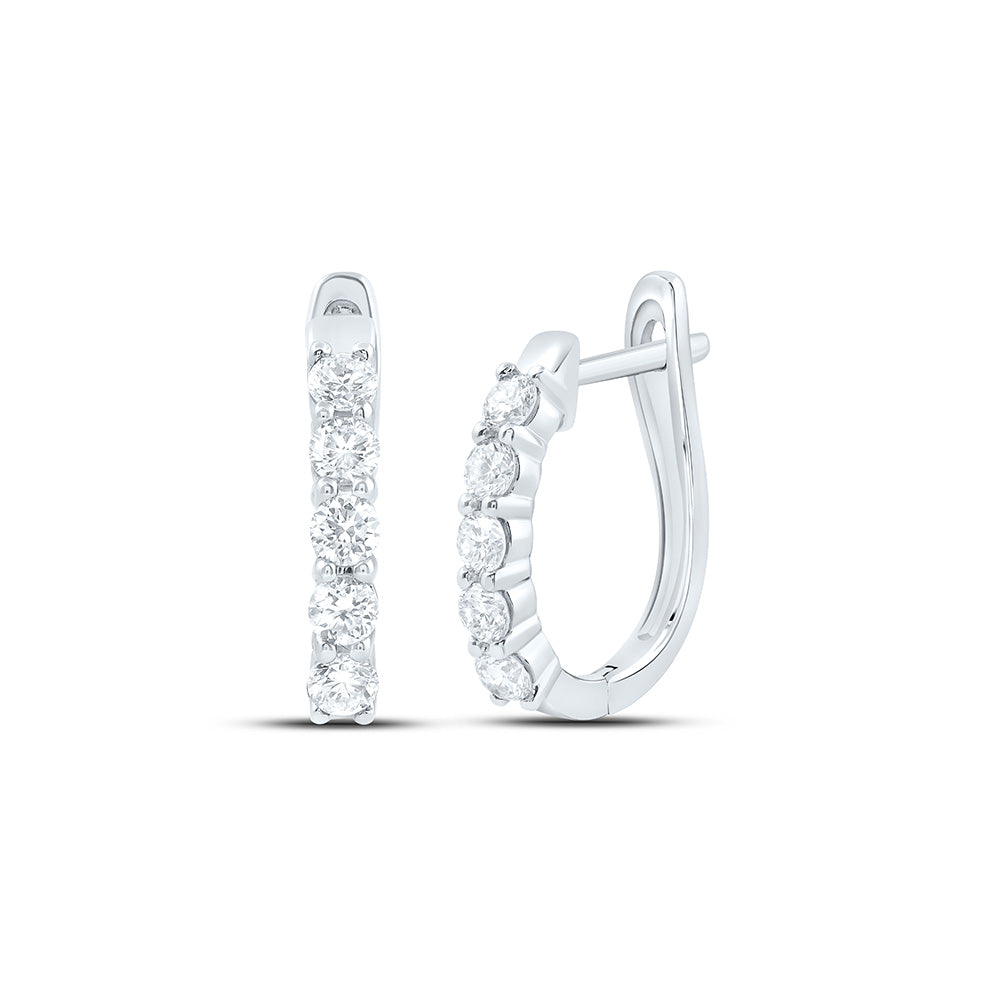 14K Yellow Or White Gold 1 Cttw Lab Grown Diamond Fashion Hoop Earring