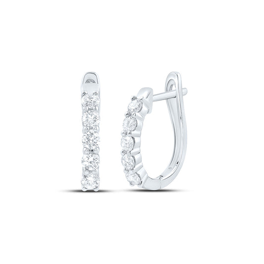 14K Yellow Or White Gold 1 Cttw Lab Grown Diamond Fashion Hoop Earring