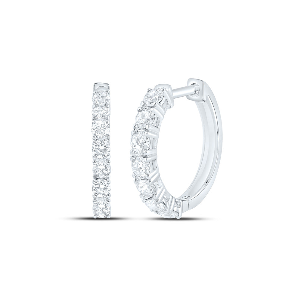 14K Yellow Or White Gold 1 1/2 Cttw Lab Grown Diamond Fashion Hoop Earring