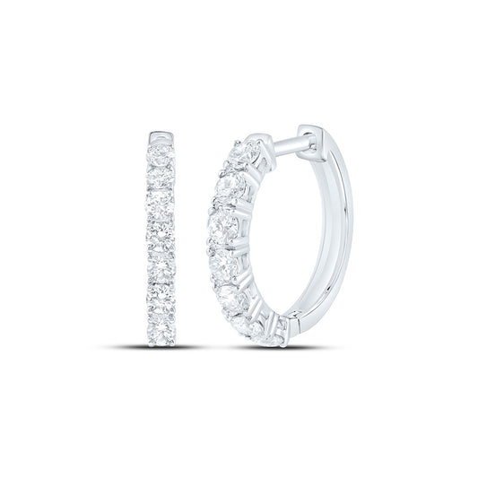 14K Yellow Or White Gold 1 1/2 Cttw Lab Grown Diamond Fashion Hoop Earring