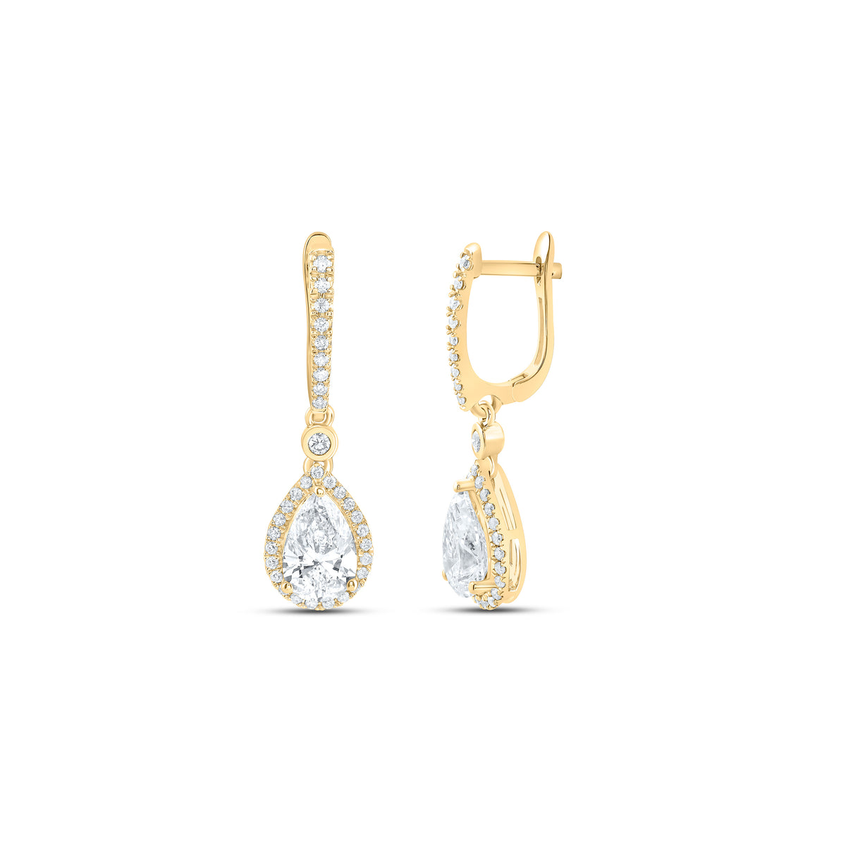 14K Yellow Or White Gold 3 5/8 Cttw Lab Grown Diamond Fashion Pear Dangling Earring