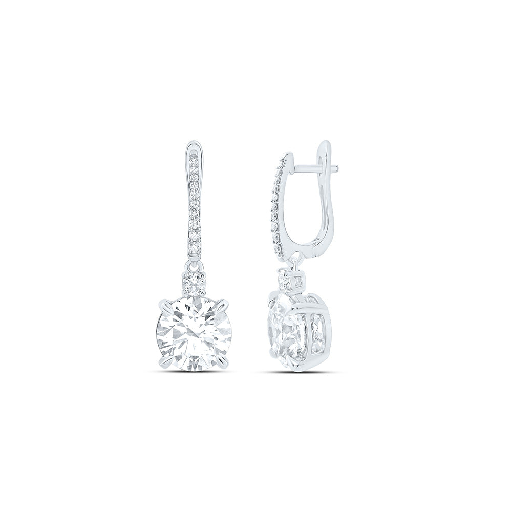 14K Yellow Or White Gold 6 1/3 Cttw Lab Grown Diamond Fashion Round Dangling Earring