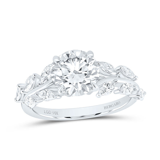 14K Yellow Or White Gold 2 3/4 Cttw Lab Grown Diamond 2 Cttw Center Round Engagement Ring