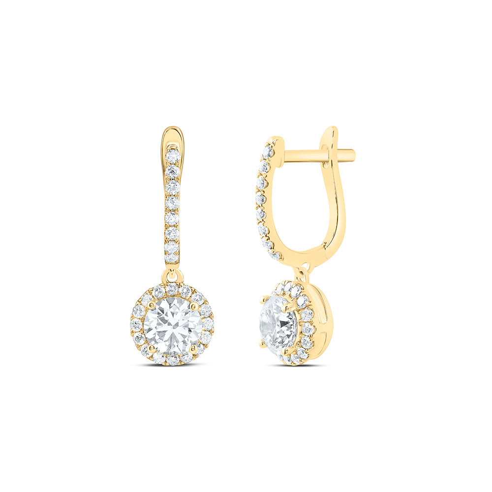 14K Yellow Or White Gold 2 5/8 Cttw Lab Grown Diamond Fashion Round Dangling Earring
