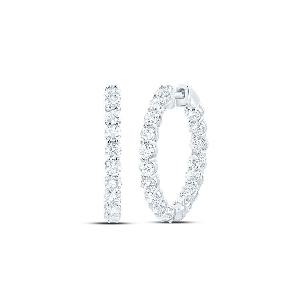 14K Yellow Or White Gold 3 1/2 Cttw Lab Grown Diamond Fashion Hoop Earring