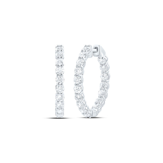 14K Yellow Or White Gold 3 1/2 Cttw Lab Grown Diamond Fashion Hoop Earring