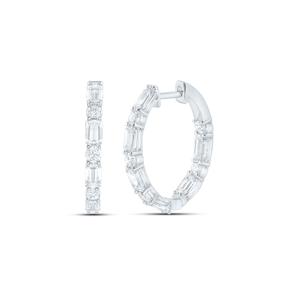 14K Yellow Or White Gold 4 5/8 Cttw Lab Grown Diamond Fashion Hoop Earring