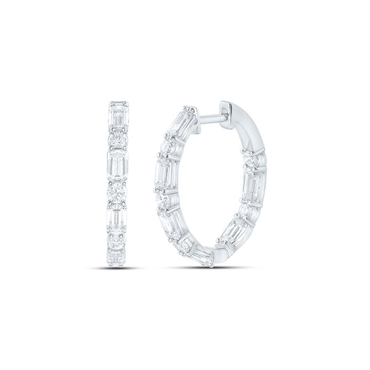 14K Yellow Or White Gold 4 5/8 Cttw Lab Grown Diamond Fashion Hoop Earring
