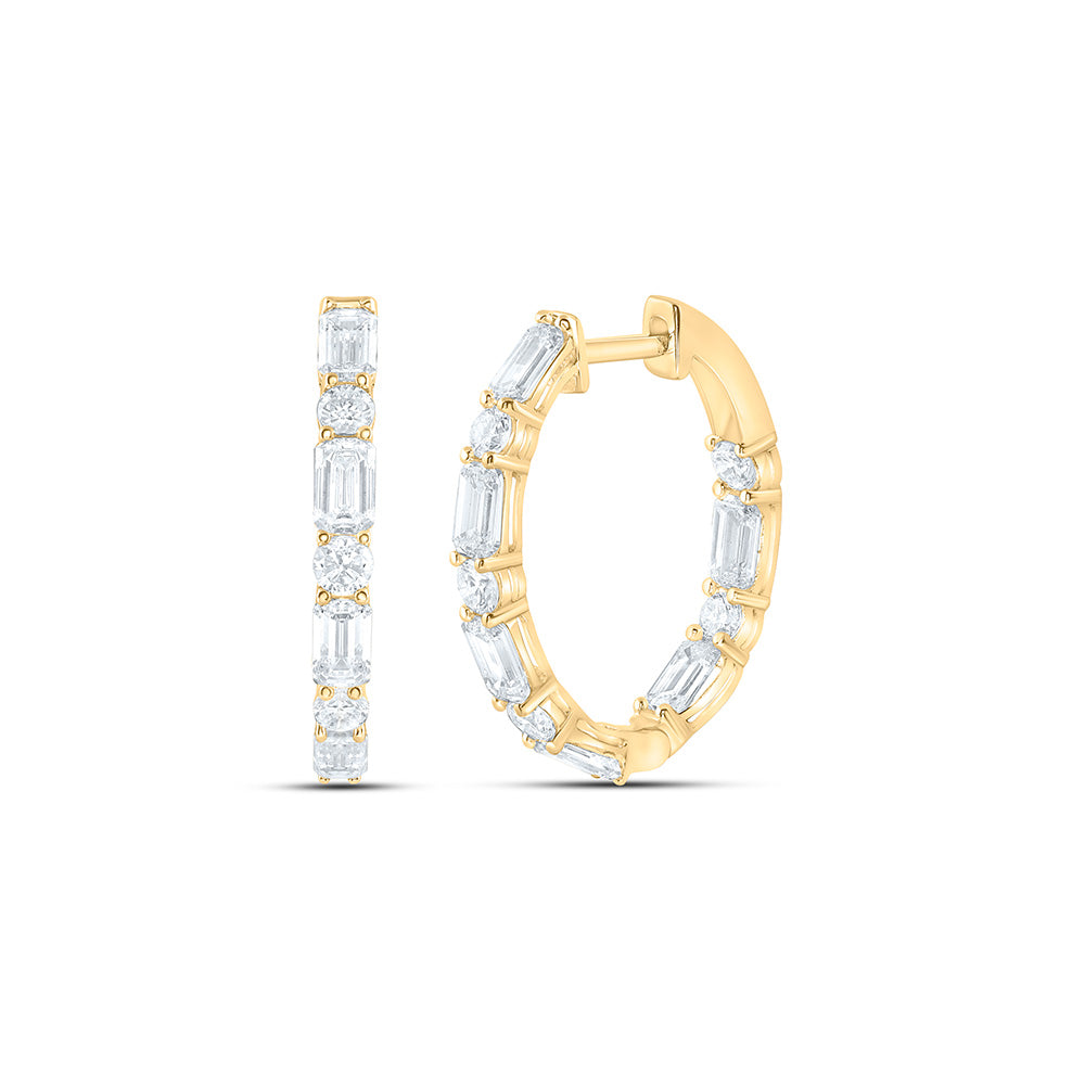 14K Yellow Or White Gold 4 5/8 Cttw Lab Grown Diamond Fashion Hoop Earring