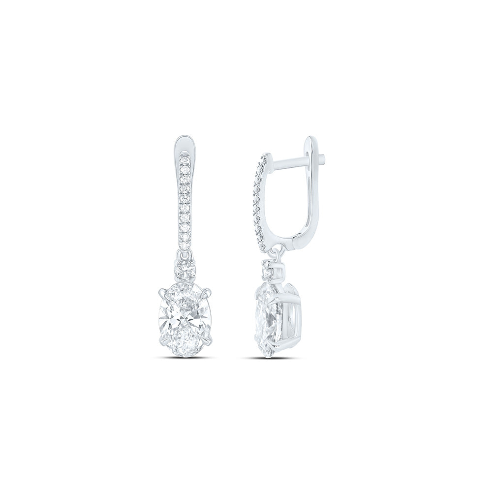14K Yellow Or White Gold 4 1/2 Cttw Lab Grown Diamond Fashion Oval Dangling Earring