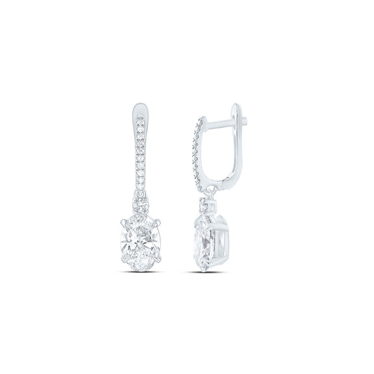 14K Yellow Or White Gold 4 1/2 Cttw Lab Grown Diamond Fashion Oval Dangling Earring