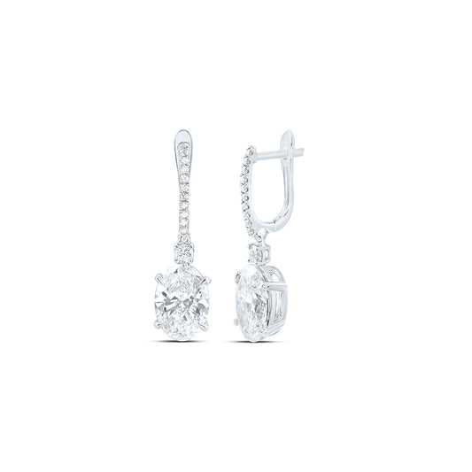 14K Yellow Or White Gold 6 3/8 Cttw Lab Grown Diamond Fashion Oval Dangling Earring