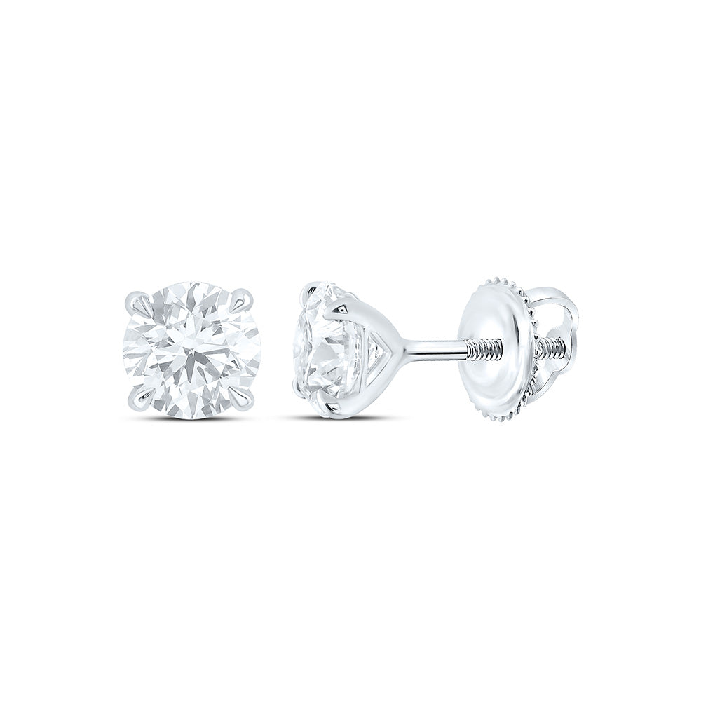14K Yellow Or White Gold 1 Cttw Lab Grown Diamond Fashion Round Earring