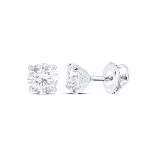 14K Yellow Or White Gold 1 Cttw Lab Grown Diamond Fashion Round Earring