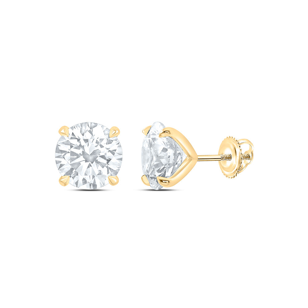 14K Yellow Or White Gold 4 Cttw Lab Grown Diamond Fashion Round Earring