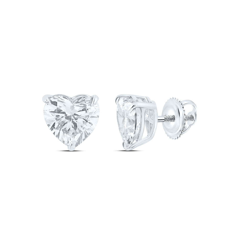 14K Yellow Or White Gold 2 Cttw Lab Grown Diamond Fashion Heart Earring